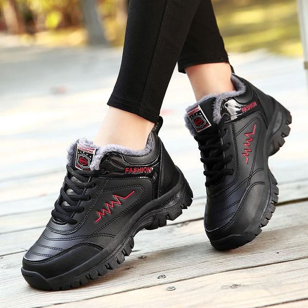 winter boots women waterproof ankle snow boots warm fur plush platform shoes man footwear leather winter sneaker chaussure homme, Black
winter boots women waterproof ankle snow boots warm fur plush platform shoes man footwear leather winter sneaker chaussure homme, Black