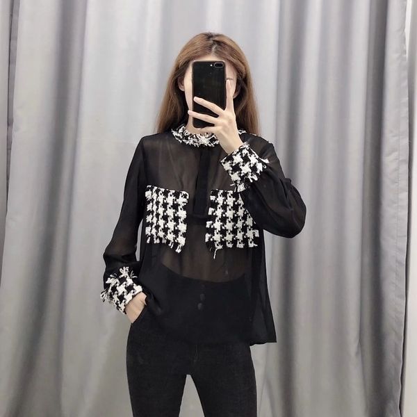vintage tweed woollen patchwork chiffon casual smock blouses shirts women long sleeve chic transparent blusas ls4185 y200828, White
vintage tweed woollen patchwork chiffon casual smock blouses shirts women long sleeve chic transparent blusas ls4185 y200828, White