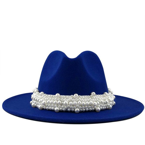 17 colors wool jazz fedora hats casual men women leather pearl ribbon felt hat white pink yellow panama trilby formal party cap 56-58-60cm, Blue;gray
17 colors wool jazz fedora hats casual men women leather pearl ribbon felt hat white pink yellow panama trilby formal party cap 56-58-60cm, Blue;gray