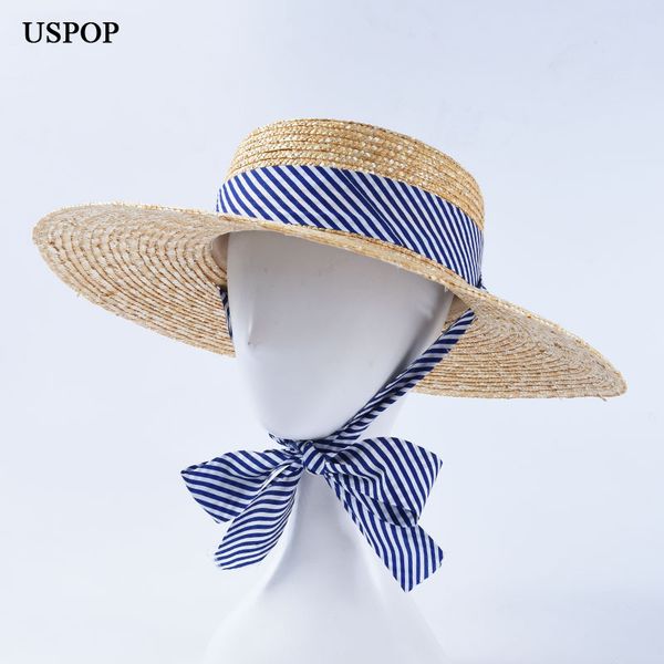 uspop women sun hat female natural wheat straw summer hats wide brim beach hat wide striped ribbon lace-up straw hats c0123, Blue;gray
uspop women sun hat female natural wheat straw summer hats wide brim beach hat wide striped ribbon lace-up straw hats c0123, Blue;gray