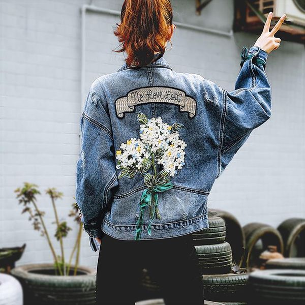 2021 autumn embroidery flower cowboy loose coat female denim jeans jacket women chaqueta mujer streetwear boyfriend large sizes, Black;brown
2021 autumn embroidery flower cowboy loose coat female denim jeans jacket women chaqueta mujer streetwear boyfriend large sizes, Black;brown
