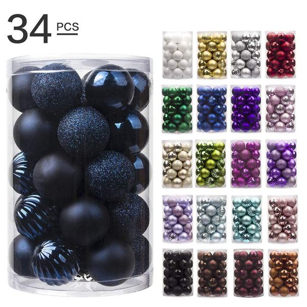 the decorations 34 pcs balls on christmas tree #bw 
the decorations 34 pcs balls on christmas tree #bw