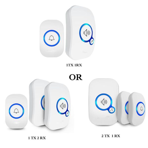wireless home doorbell with 32 songs security alarm portable doorbell