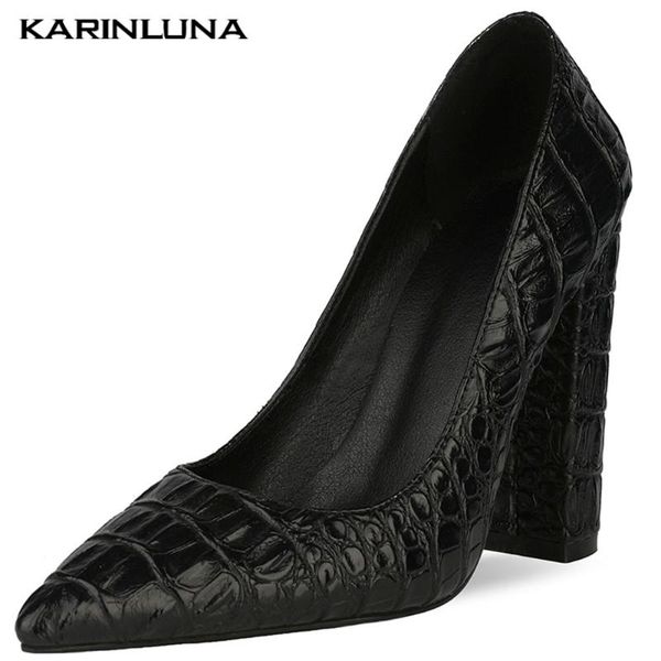 karin 2020 brand design plus size 43 genuine leather women pumps square heel pointed toe platform summer dress women shoes, Black
karin 2020 brand design plus size 43 genuine leather women pumps square heel pointed toe platform summer dress women shoes, Black