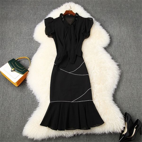 2020 spring summer short sleeve round neck black chiffon beaded blouse + panelled ruffle mid-calf skirt two piece 2 pieces set lm2610832, White
2020 spring summer short sleeve round neck black chiffon beaded blouse + panelled ruffle mid-calf skirt two piece 2 pieces set lm2610832, White