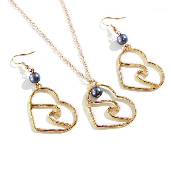 earrings & necklace say hello hawaii polynesia style pearl heart-shaped sets for women female design jewelry set alakai k60971, Silver
earrings & necklace say hello hawaii polynesia style pearl heart-shaped sets for women female design jewelry set alakai k60971, Silver