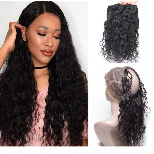 wet and wavy 360 full lace frontal with peruvian human hair water wave virgin hair weave bundles with lace frontal 360 band closure, Black;brown
wet and wavy 360 full lace frontal with peruvian human hair water wave virgin hair weave bundles with lace frontal 360 band closure, Black;brown
