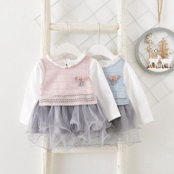 girl's dresses spring babys for girls sweet knitted flower vest +long sleeve mesh princess dress baby clothes two piece set y2841, Red;yellow
girl's dresses spring babys for girls sweet knitted flower vest +long sleeve mesh princess dress baby clothes two piece set y2841, Red;yellow