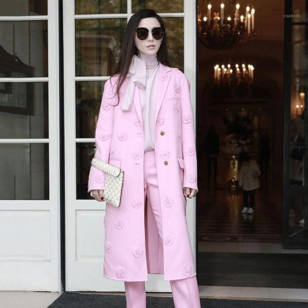 women wool coat 3d flowers appliques single breasted pink long trench coat winter slim elegant casual work warm woolen1, Black
women wool coat 3d flowers appliques single breasted pink long trench coat winter slim elegant casual work warm woolen1, Black