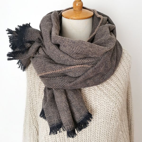 long scarf with tessel warmer winter fashion scarf luxury gift for women ladies knitting cashmere pashmina scarf 200930, Blue;gray
long scarf with tessel warmer winter fashion scarf luxury gift for women ladies knitting cashmere pashmina scarf 200930, Blue;gray