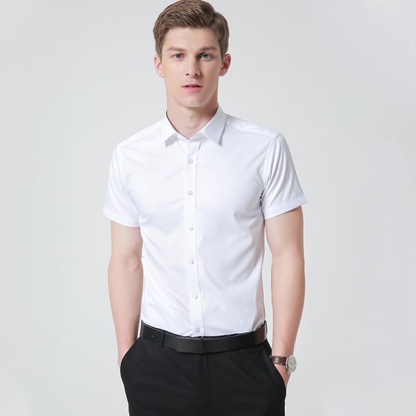 bamboo fiber men's short sleeve business leisure elastic solid color embroidery professional formal white shirt, White;black
bamboo fiber men's short sleeve business leisure elastic solid color embroidery professional formal white shirt, White;black