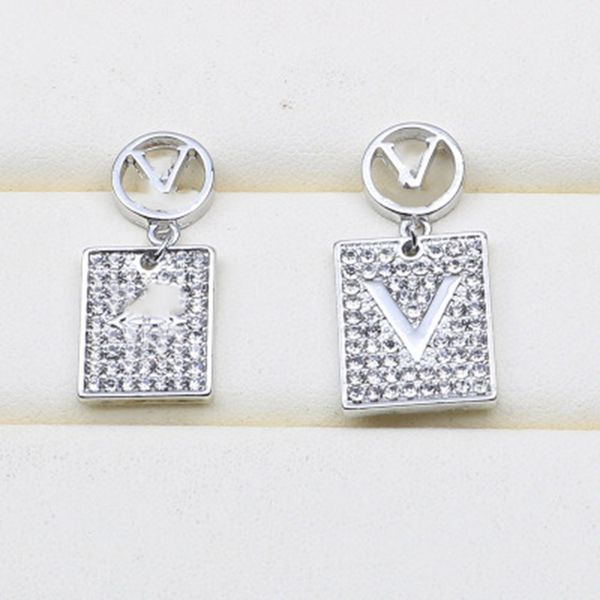 designer earrings light luxury atmosphere asymmetric flower earrings square diamond inlaid women's designer earrings, Golden;silver 
designer earrings light luxury atmosphere asymmetric flower earrings square diamond inlaid women's designer earrings, Golden;silver