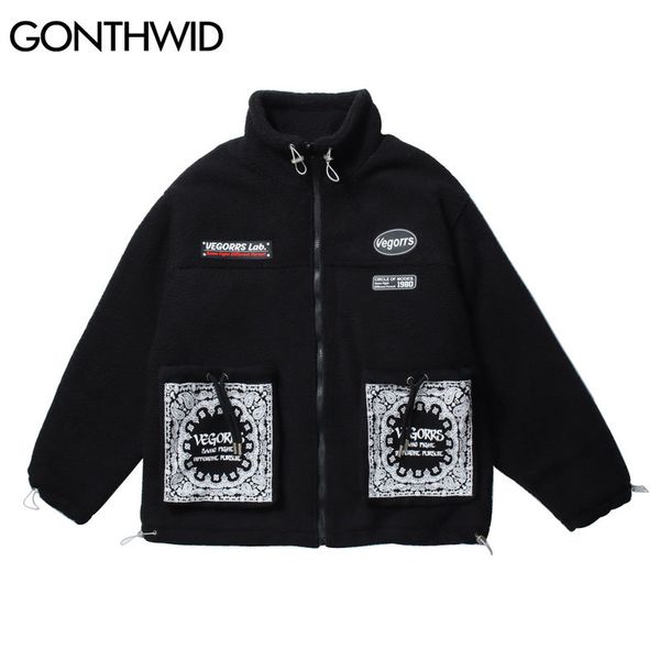 thick warm fleece jackets streetwear hip hop bandana paisley pattern patchwork full zip coats harajuku hipster outwear, Black
thick warm fleece jackets streetwear hip hop bandana paisley pattern patchwork full zip coats harajuku hipster outwear, Black