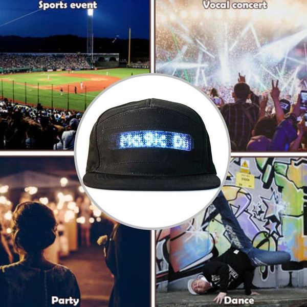 1pc creative bluetooth hat led display light hat word pattern app mobile phone control advertising hip hop caps, Blue;gray
1pc creative bluetooth hat led display light hat word pattern app mobile phone control advertising hip hop caps, Blue;gray