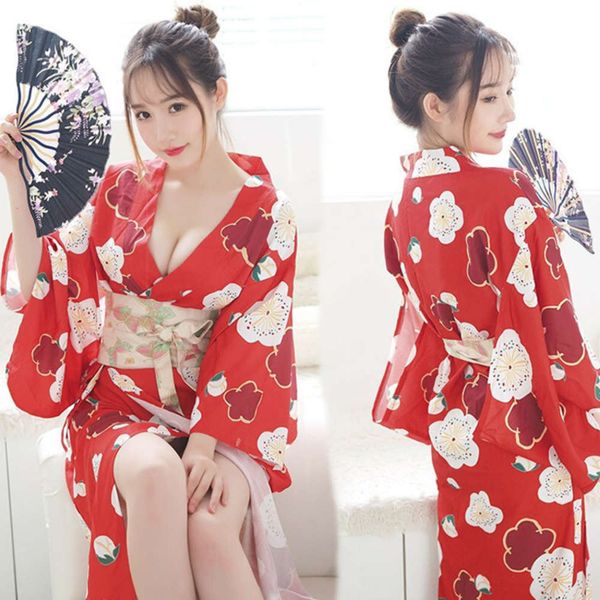 underwear japane printed uniform temptation long feather woven kimono set, Black;white 
underwear japane printed uniform temptation long feather woven kimono set, Black;white