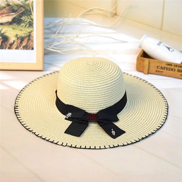 wide brim hats qinglv003 summer women's casual large black ribbon straw sun holiday caps party bowknot casquette, Blue;gray
wide brim hats qinglv003 summer women's casual large black ribbon straw sun holiday caps party bowknot casquette, Blue;gray