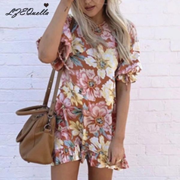 lzequella women boho floral print mini dress summer 2020 half sleeve o neck lace up pleated party club dresses vestidos nz2628, White;black
lzequella women boho floral print mini dress summer 2020 half sleeve o neck lace up pleated party club dresses vestidos nz2628, White;black