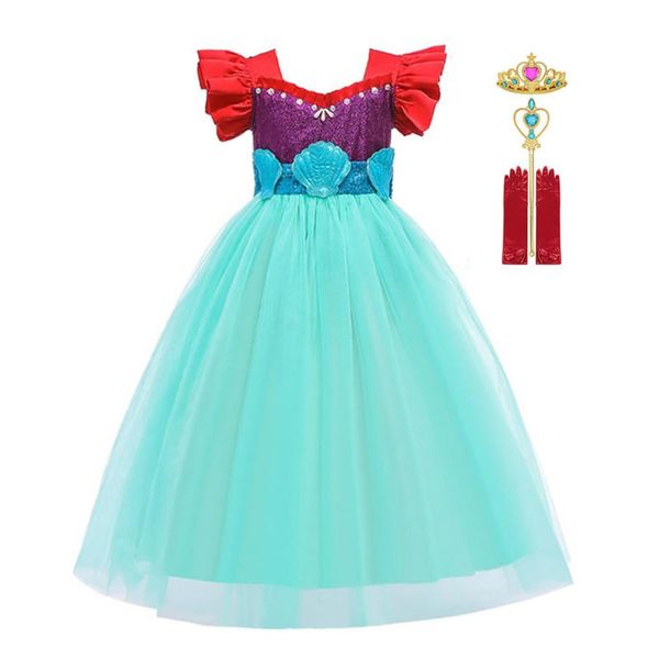 children clothes little mermaid fancy kid girls mermaid dress princess headband cosplay halloween purple party clothes, Red;yellow
children clothes little mermaid fancy kid girls mermaid dress princess headband cosplay halloween purple party clothes, Red;yellow