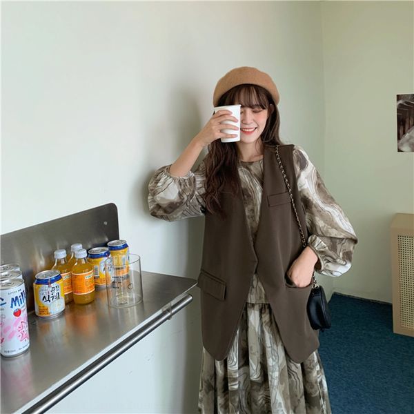 with enjuna1776 korean high waisted slim medium length ink painting fashion vest two piece suit for dress dressvest dress women dhhpn, Gray
with enjuna1776 korean high waisted slim medium length ink painting fashion vest two piece suit for dress dressvest dress women dhhpn, Gray