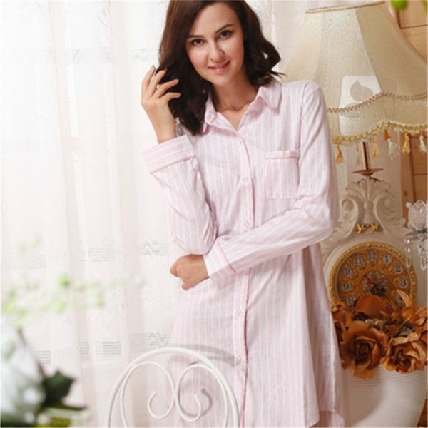 brand striped cotton nightgowns sleepwear female sleep lounge women indoor clothing pink home dress nightdress #p116 y200425, Black;red
brand striped cotton nightgowns sleepwear female sleep lounge women indoor clothing pink home dress nightdress #p116 y200425, Black;red
