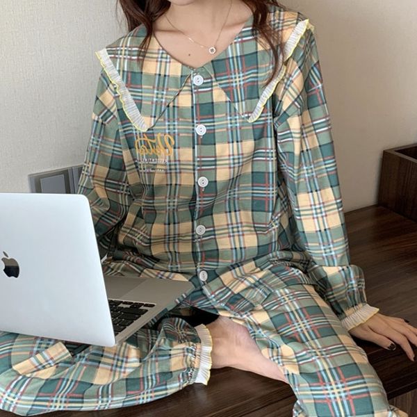 8ag7e korean we women's wear autumn and winter new home version long pajamasof pajamas sleeve net red lovely pajamas plaid printing set, Gray
8ag7e korean we women's wear autumn and winter new home version long pajamasof pajamas sleeve net red lovely pajamas plaid printing set, Gray