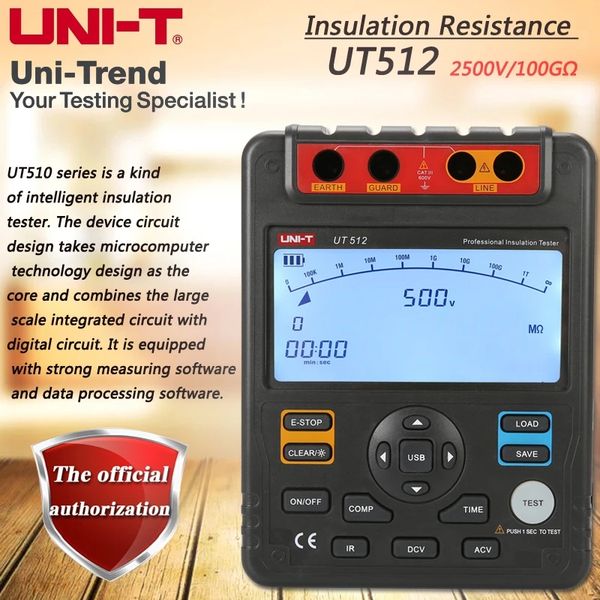 uni-t ut512 insulation resistance tester 2500v automatic range digital megohmmeter data storage polarization index lcd backlight
uni-t ut512 insulation resistance tester 2500v automatic range digital megohmmeter data storage polarization index lcd backlight