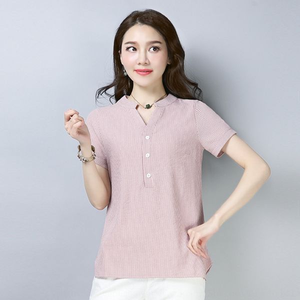 large size loose fashion striped v-neck short-sleeved t- shirt women's casual t-shirt fashion 2020 summer new ovaxf, White
large size loose fashion striped v-neck short-sleeved t- shirt women's casual t-shirt fashion 2020 summer new ovaxf, White