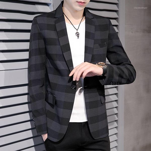 2020 men's new trendy slim personality suits youth striped handsome casual blazers1, White;black
2020 men's new trendy slim personality suits youth striped handsome casual blazers1, White;black