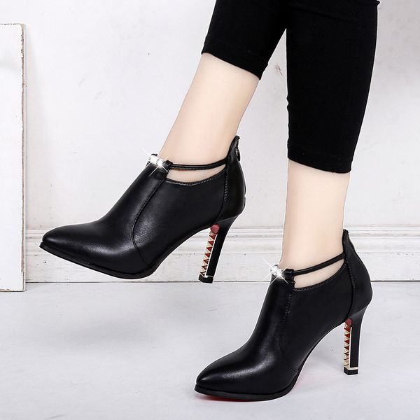 zhenzhou women's high heel women martin autumn new pointed female stiletto black ladies fashion boots leather shoes, Red;white 
zhenzhou women's high heel women martin autumn new pointed female stiletto black ladies fashion boots leather shoes, Red;white