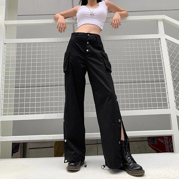 harajuku black loose cargo pants women pockets split buttons high waist trousers ladies punk sweatpants pantalon jogger mujer, Black;white
harajuku black loose cargo pants women pockets split buttons high waist trousers ladies punk sweatpants pantalon jogger mujer, Black;white