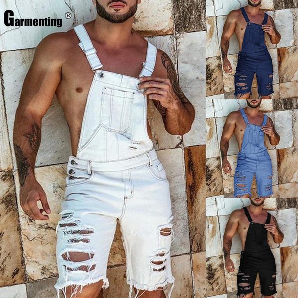 men's jeans garmenting short casual demin overalls hole ripped strappy knee length trousers fashion men suspend romper, Blue
men's jeans garmenting short casual demin overalls hole ripped strappy knee length trousers fashion men suspend romper, Blue