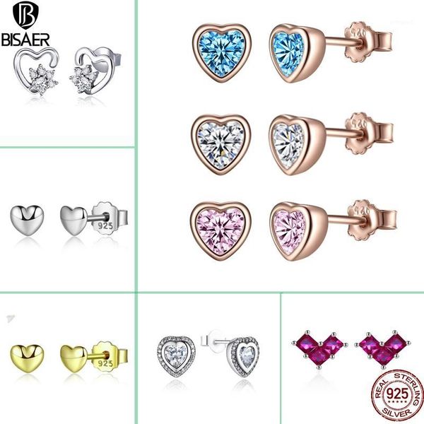 stud bisaer 925 sterling silver love heart shape earrings for women fashion cz small jewelry crystal brincos gift1, Golden;silver
stud bisaer 925 sterling silver love heart shape earrings for women fashion cz small jewelry crystal brincos gift1, Golden;silver