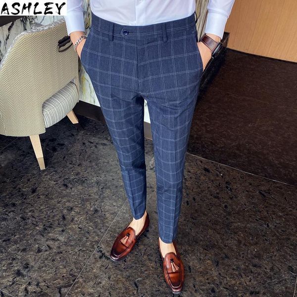 men's suits & blazers dress formal plaid trousers men slim ankle length business office suit pants british style, White;black
men's suits & blazers dress formal plaid trousers men slim ankle length business office suit pants british style, White;black