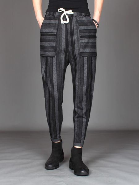 2021 new male korean version of loose little striped feet hare personality pants autumn occasional pant wool winter b17a, Black
2021 new male korean version of loose little striped feet hare personality pants autumn occasional pant wool winter b17a, Black