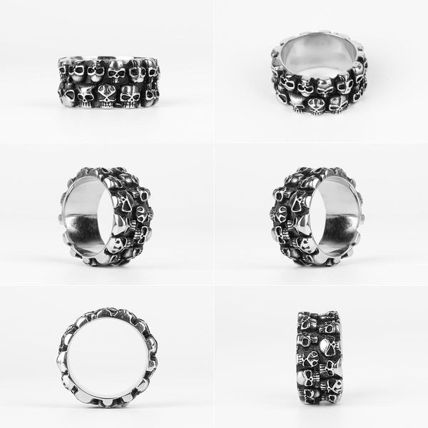 stainless steel man men rings punk rock gothic hiphop domineering multiple skull carving for biker male boy fashion jewelry gift wmtbgr, Bronze;silver
stainless steel man men rings punk rock gothic hiphop domineering multiple skull carving for biker male boy fashion jewelry gift wmtbgr, Bronze;silver