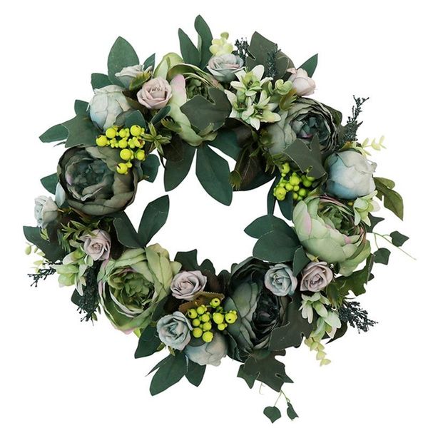 artificial peony wreath green flower door wreath with green leaves for front door wedding wall home decoration 
artificial peony wreath green flower door wreath with green leaves for front door wedding wall home decoration