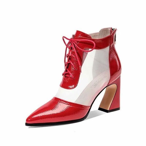 women's sandals 2020 new cross tie lace up zipper hollow mesh thick high heels sandals pointed toe women shoes woman plus size, Black
women's sandals 2020 new cross tie lace up zipper hollow mesh thick high heels sandals pointed toe women shoes woman plus size, Black
