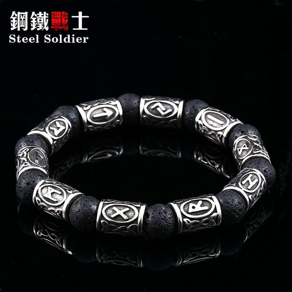 steel soldier 10mm/15mm black lava stone prayer bracelets for women handmade viking skandinaviske jewelry y200730
steel soldier 10mm/15mm black lava stone prayer bracelets for women handmade viking skandinaviske jewelry y200730
