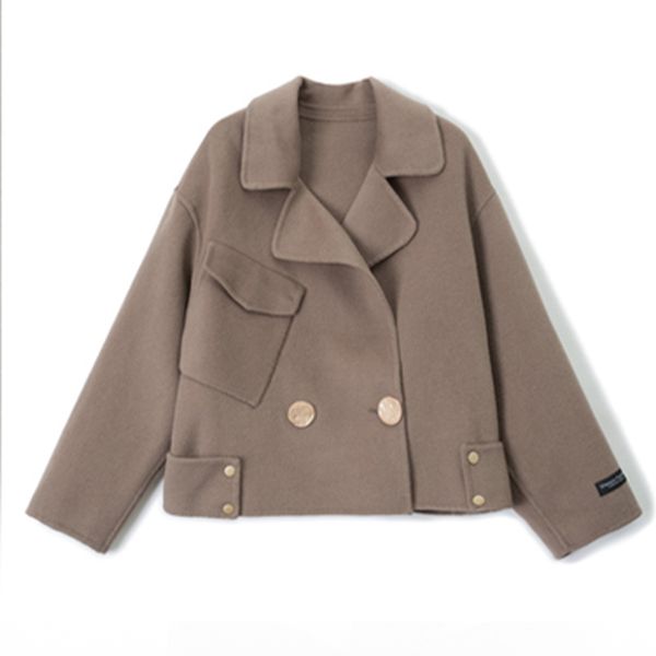 women wool coat double-sided cashmere apricot coat women's autumn and winter loose high-end popular woolen cloth short girl coat, Black
women wool coat double-sided cashmere apricot coat women's autumn and winter loose high-end popular woolen cloth short girl coat, Black