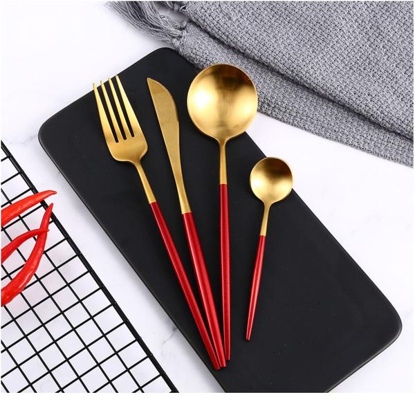 4pcs/set dinnerware set steak knife fork spoon coffee spoon stainless steel tableware red gold cutlery set set dinner bbybwx
4pcs/set dinnerware set steak knife fork spoon coffee spoon stainless steel tableware red gold cutlery set set dinner bbybwx
