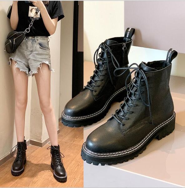 2020 autumn/winter new layer cowhide women boots europe, the united states and british style trend all-matc, Black
2020 autumn/winter new layer cowhide women boots europe, the united states and british style trend all-matc, Black