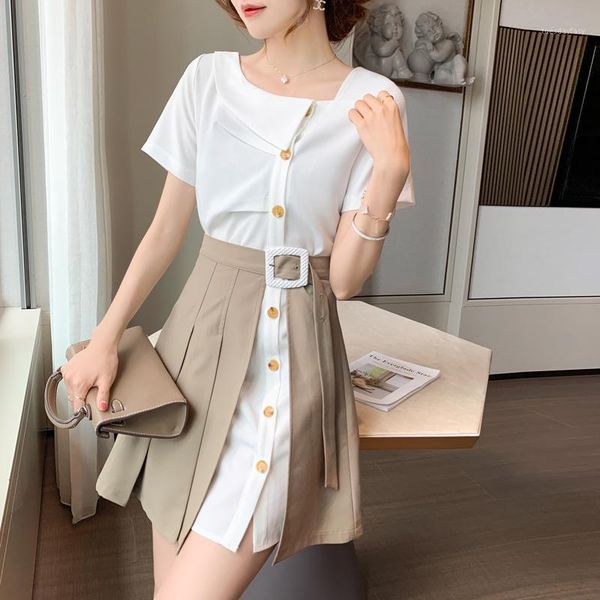 casual dresses fashion women summer shirt dress stylish patchwork 2 piece single breasted short sleeve female mini korean1, Black;gray
casual dresses fashion women summer shirt dress stylish patchwork 2 piece single breasted short sleeve female mini korean1, Black;gray