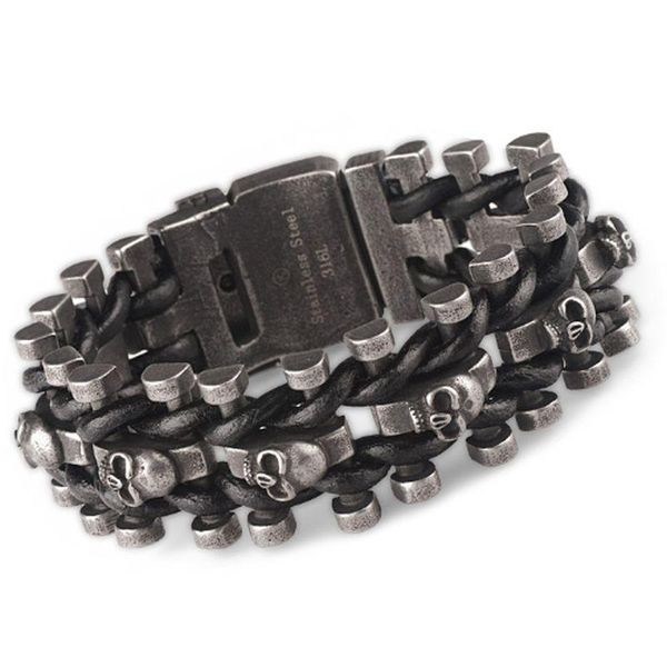 vintage wide skull leather bracelets for men stainless steel cuff belt buckle gothic bracelet, Golden;silver
vintage wide skull leather bracelets for men stainless steel cuff belt buckle gothic bracelet, Golden;silver