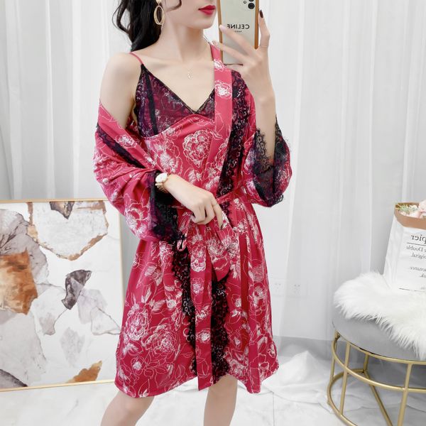 2PCS Robe Set SEXY Women Sleepwear Intimate Lingerie Print Flower Nightwear Soft Nightgown Bathrobe Gown New Arrival Homewear, Pink
2PCS Robe Set SEXY Women Sleepwear Intimate Lingerie Print Flower Nightwear Soft Nightgown Bathrobe Gown New Arrival Homewear, Pink