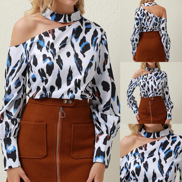 one shoulder sleeve loose t-shirts women long sleeve leopard print vintage woman casual, White
one shoulder sleeve loose t-shirts women long sleeve leopard print vintage woman casual, White