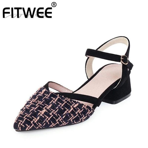 fitwee plus size 31-47 women sandals metal buckle fashion plaid pointed toe summer shoes women wedding party footwear, Black
fitwee plus size 31-47 women sandals metal buckle fashion plaid pointed toe summer shoes women wedding party footwear, Black