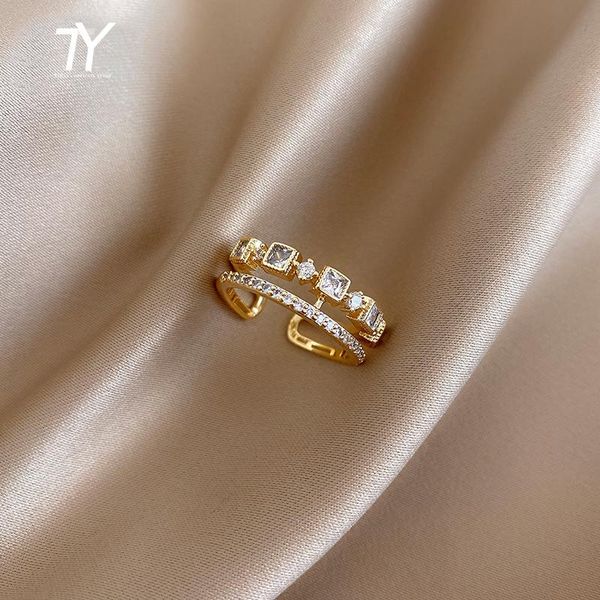 cluster rings exquisite zircon double opening ring for woman fashion korean jewelry 2021 wedding party luxury accessories unusual, Golden;silver
cluster rings exquisite zircon double opening ring for woman fashion korean jewelry 2021 wedding party luxury accessories unusual, Golden;silver