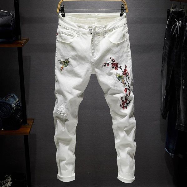 men's jeans flower embroidered men's stretch slim fashion retro ripped pants men streetwear hip hop hole denim trousers mens1, Blue
men's jeans flower embroidered men's stretch slim fashion retro ripped pants men streetwear hip hop hole denim trousers mens1, Blue