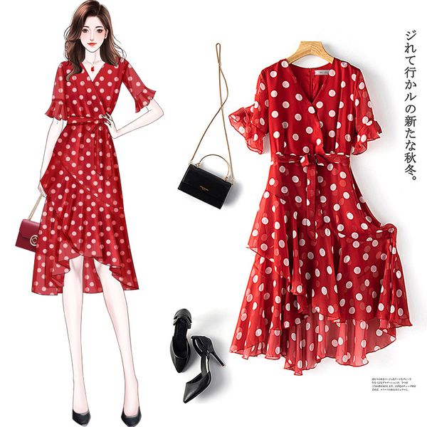 female dressed up in gaudy dresses plus size frilly dot ladies dress korean long femme summer robe b6fv, Black;gray
female dressed up in gaudy dresses plus size frilly dot ladies dress korean long femme summer robe b6fv, Black;gray