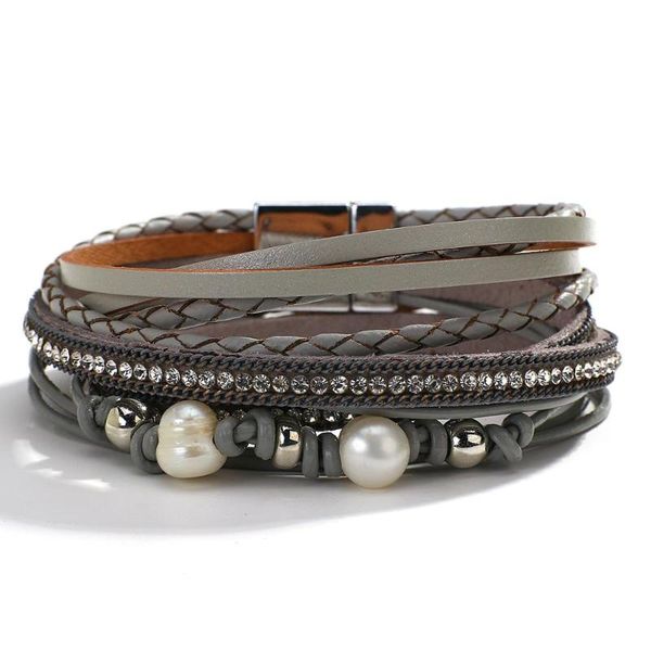 charm bracelets amorcome braided wrap leather for women vintage rhinestone pearls metal bracelet ethnic wristbands jewelry gift, Golden;silver
charm bracelets amorcome braided wrap leather for women vintage rhinestone pearls metal bracelet ethnic wristbands jewelry gift, Golden;silver